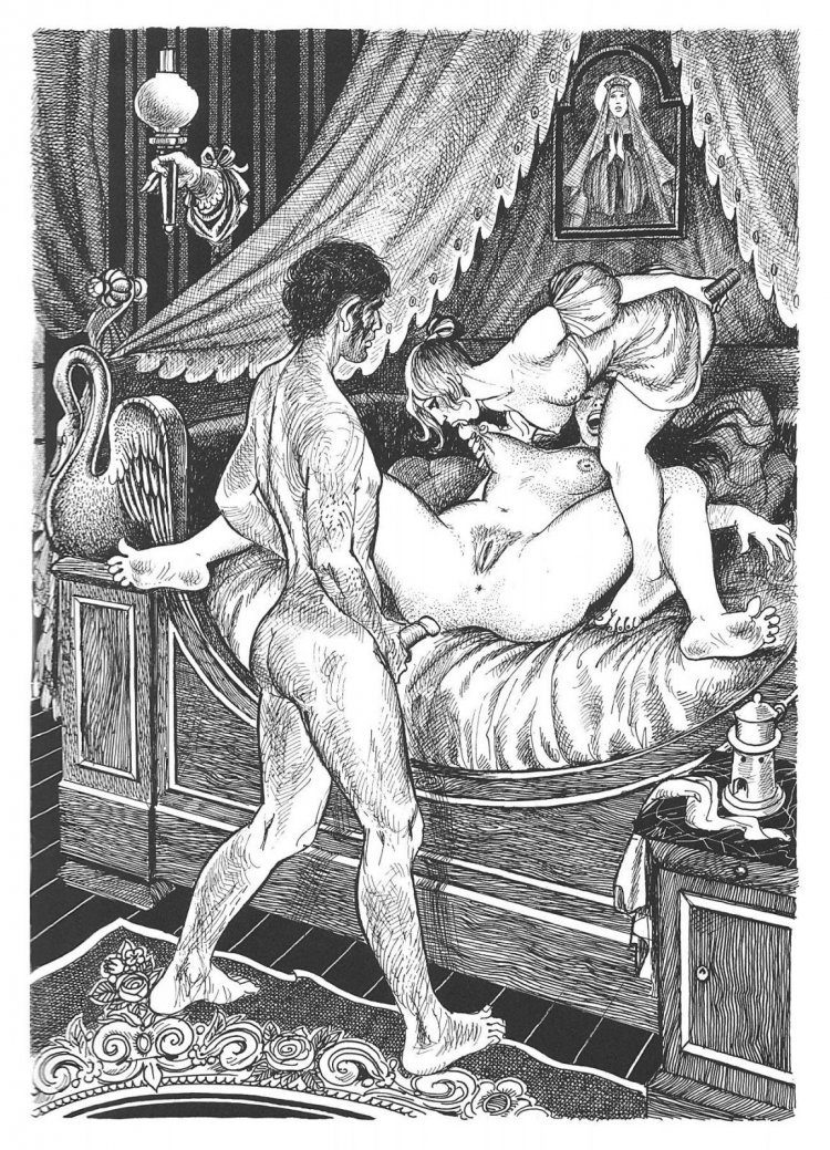 Erotic drawings with a pencil