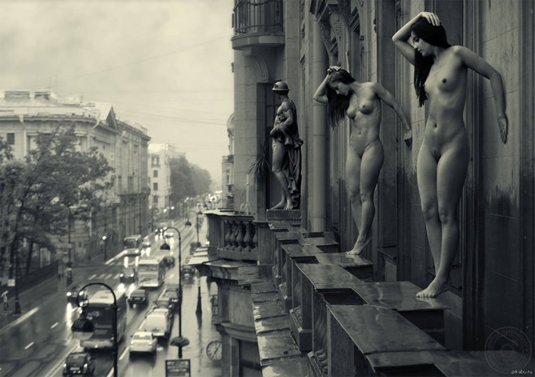 Naked women in a brothel
