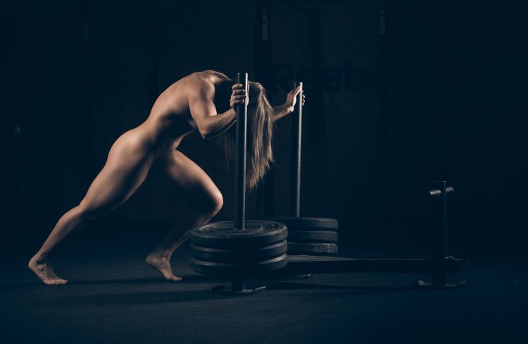 Naked priest in the gym