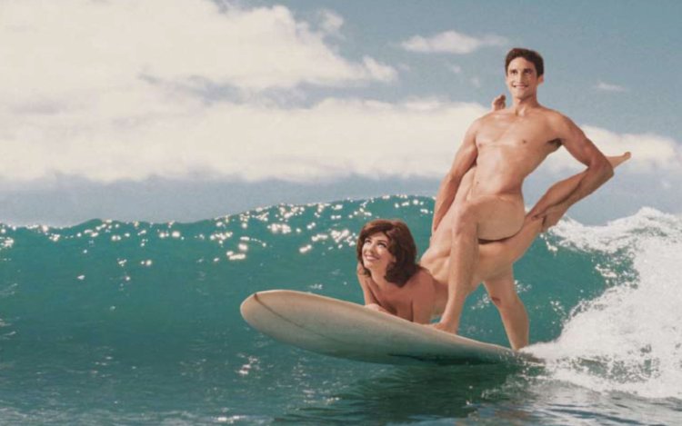 Photo shoot in the style of nude at sea