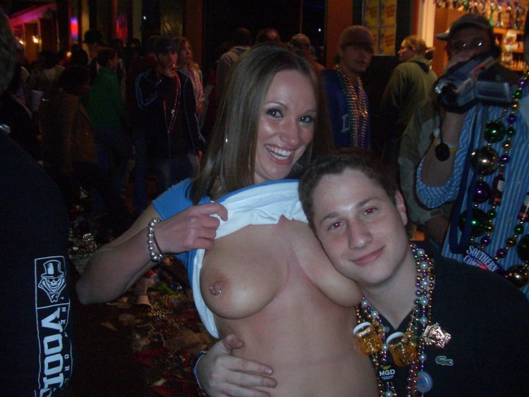 Showed boobs at a party