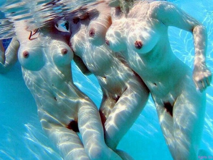 Swimming naked in the pool