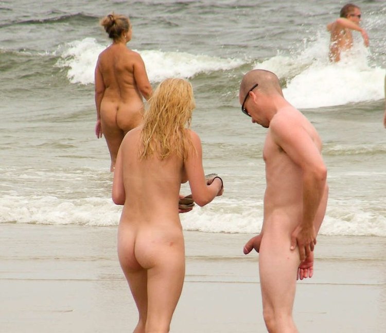 Couples on a nudist beach