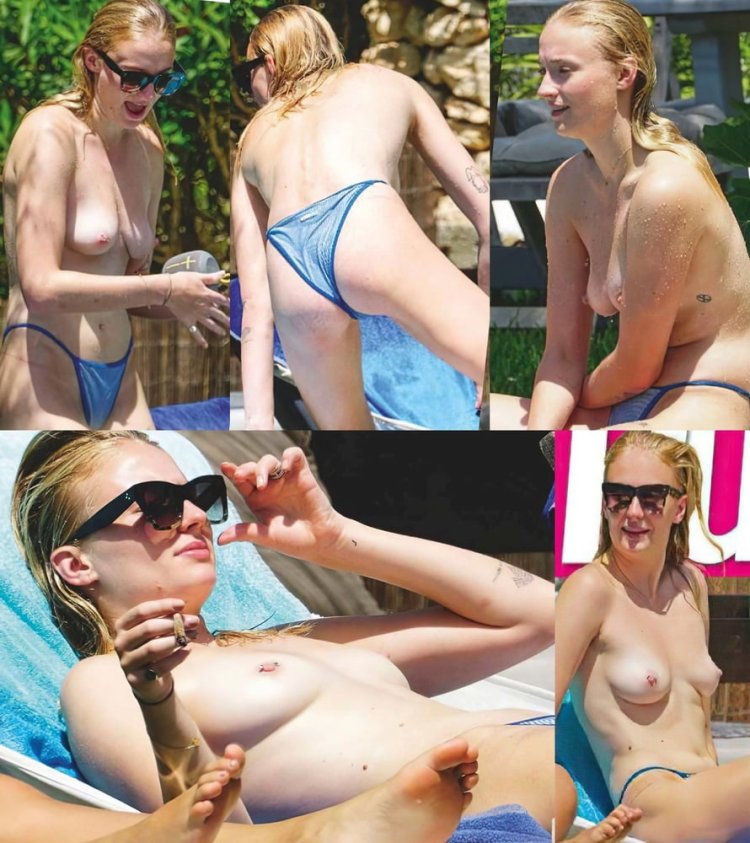 Sophie Turner Topless Paparazzi