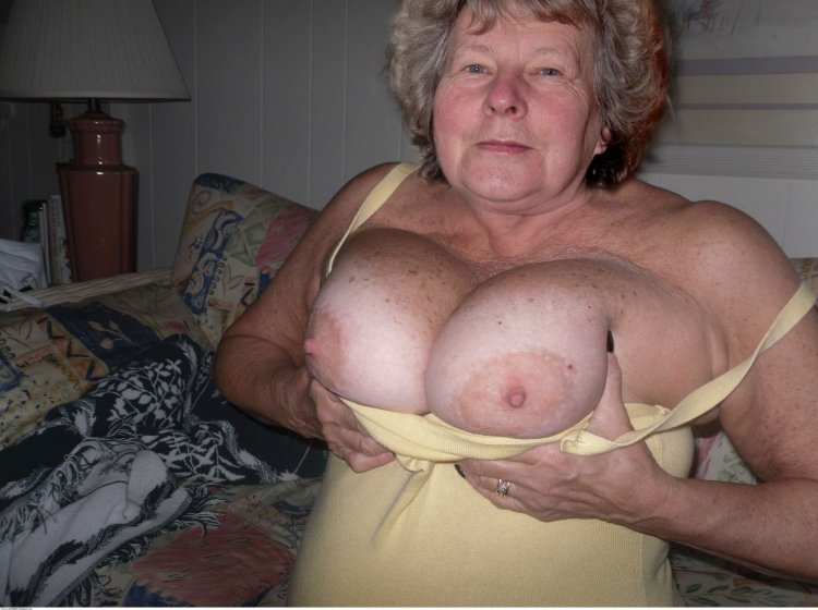 Huge boobs of old women