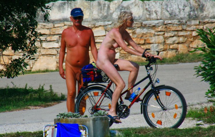 Naked women on the beach retro