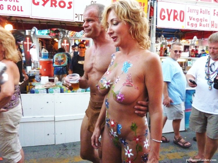 Naked women at the Fantasy Fest festival