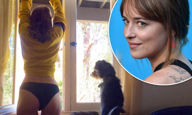 Dakota Johnson Tattoo on the leg