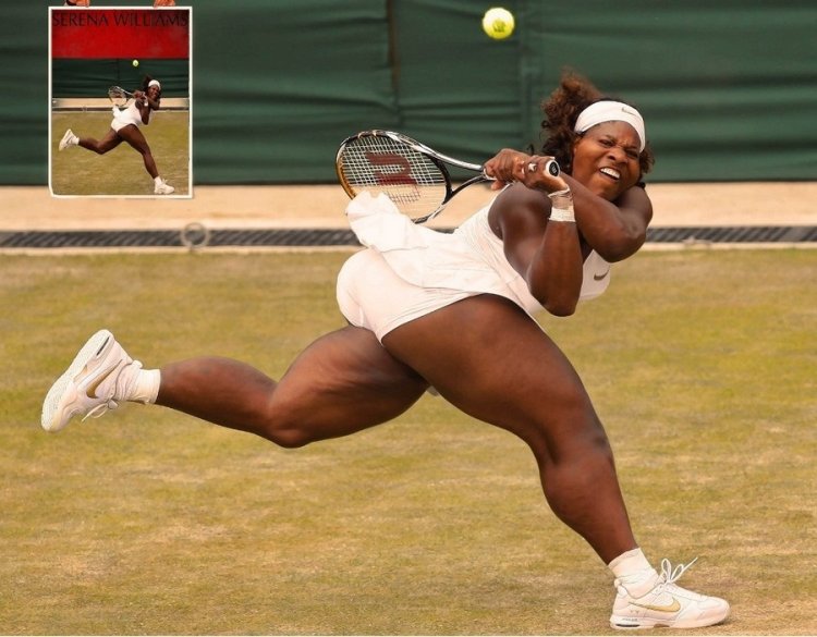 Serena Williams in a pregnant woman's swimsuit