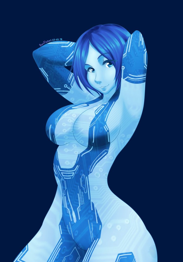 Cortana Blue Tits Pink Hair