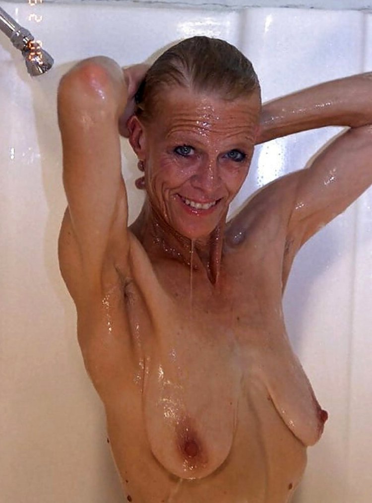 Hanging breasts with wrinkles