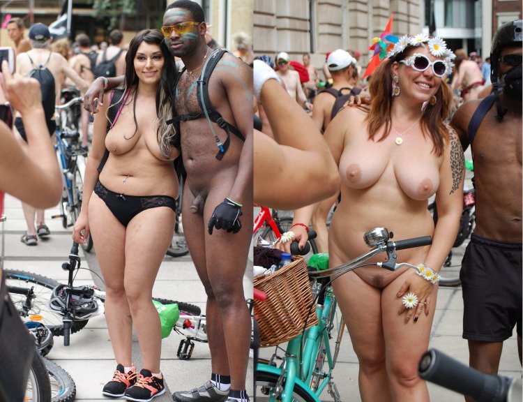 Parade of naked beautiful women