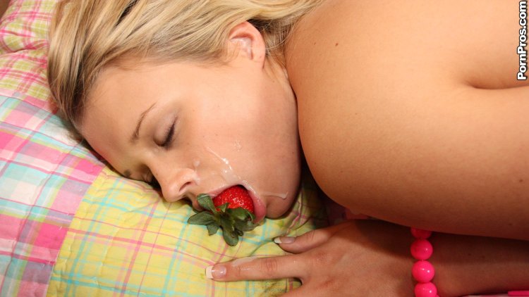 Women's pussy with strawberries