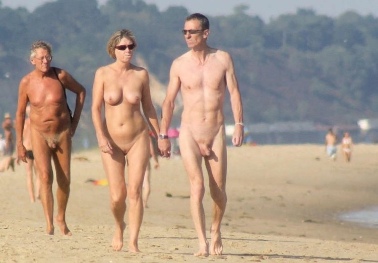 Family nudist beach