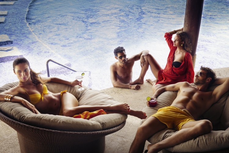 Beautiful couples in swimsuits