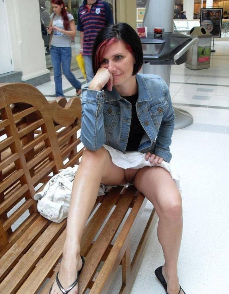 Sits without panties private