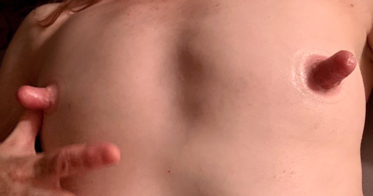 Beautiful pink nipples pumping