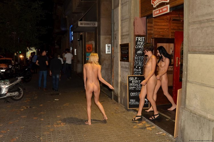 Girls naked in public