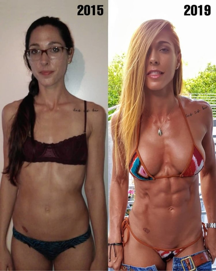 Breasts before and after fitness