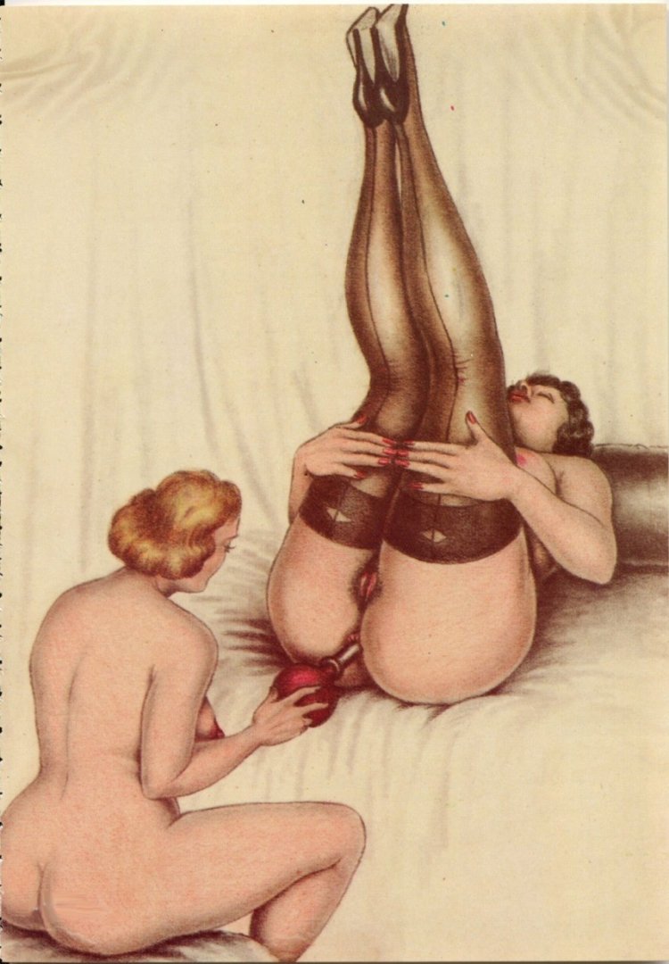 Erotic drawings of the enema