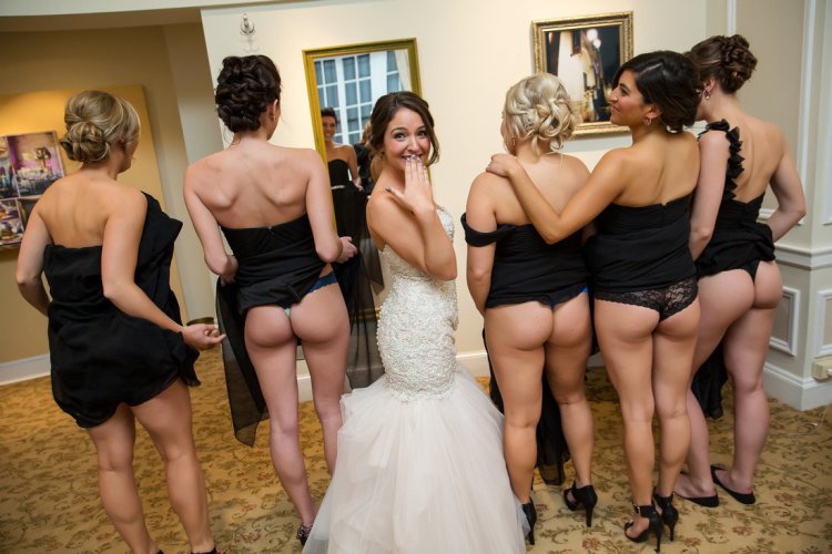 Bride's girlfriend undressed