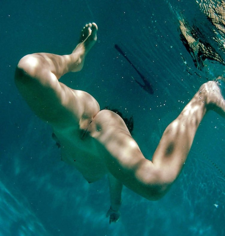 Men without panties under water
