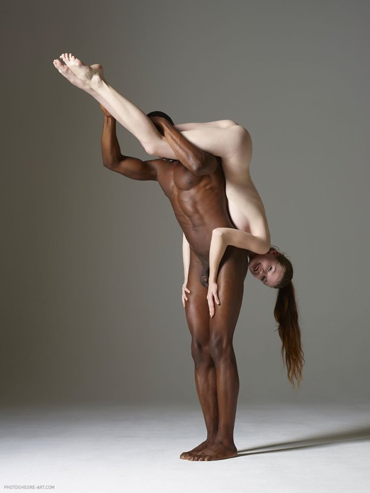 Naked women in acrobatic poses