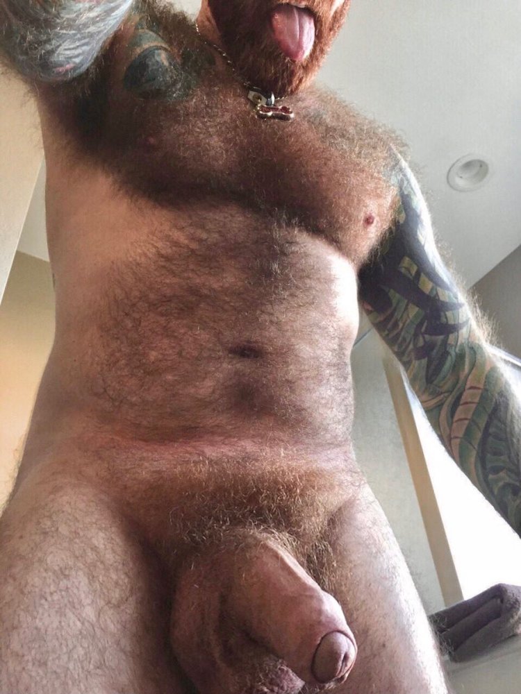Naked mature man with a member