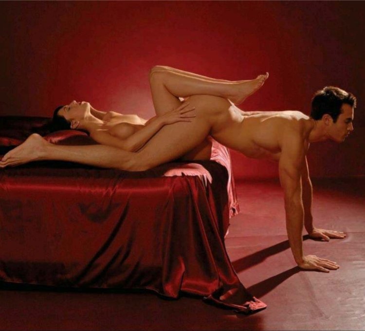 Naked female body pose