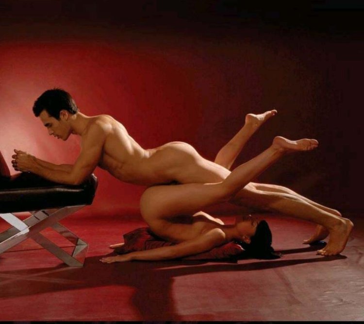 Naked woman lies on her side