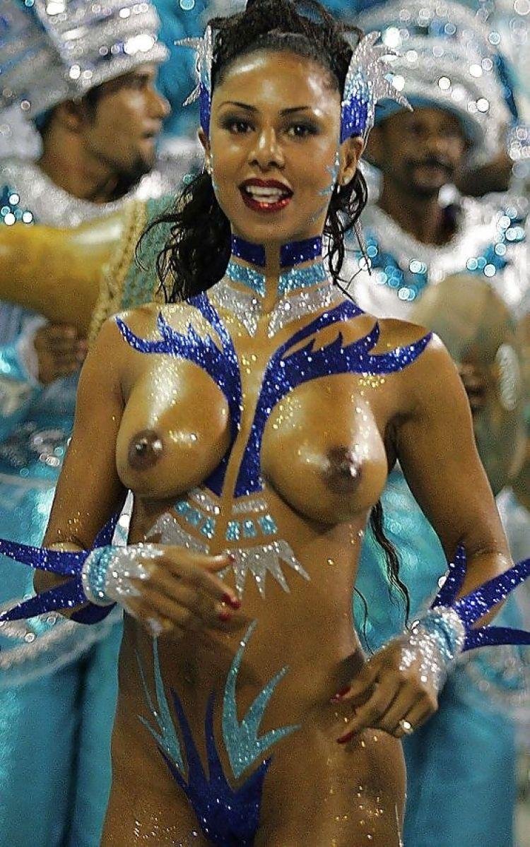 Naked in masquerade costumes