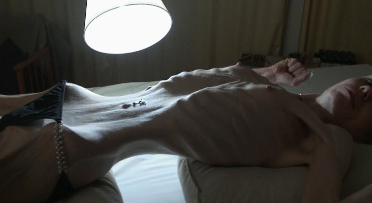 Huge cock in a thin