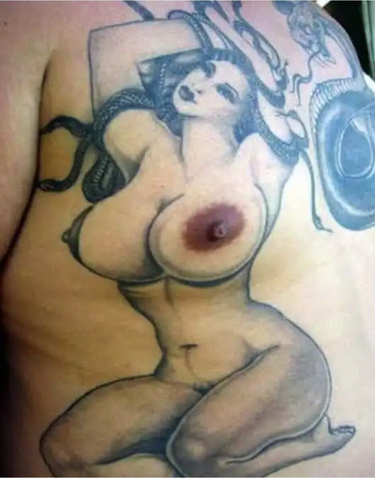 Tattoo with the image of naked women