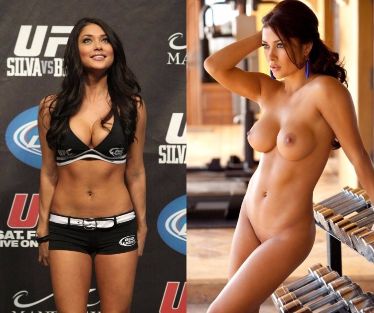 Naked women fight in the ring