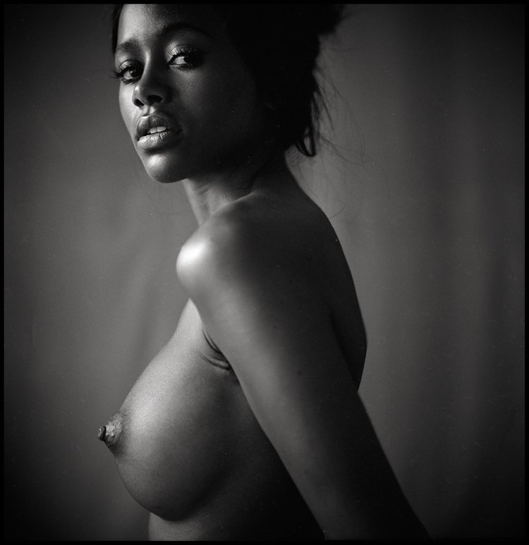 Big breasts with dark nipples
