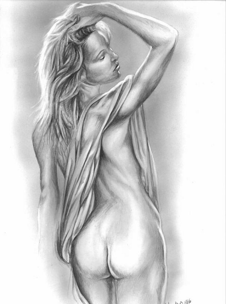 The girl is naked