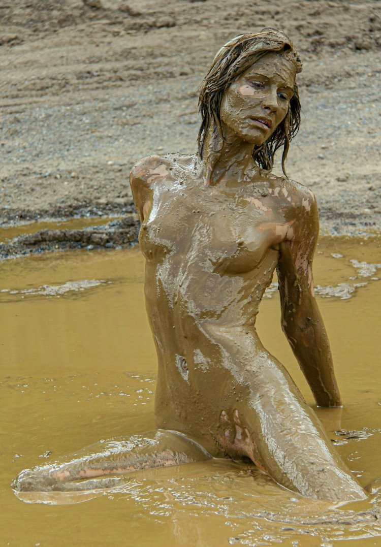Bathing naked in the rain