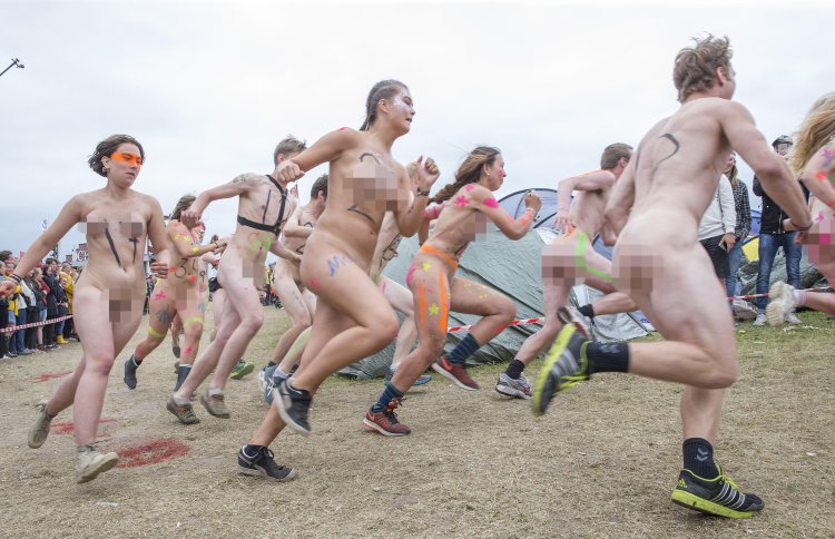 Naked women at the festival