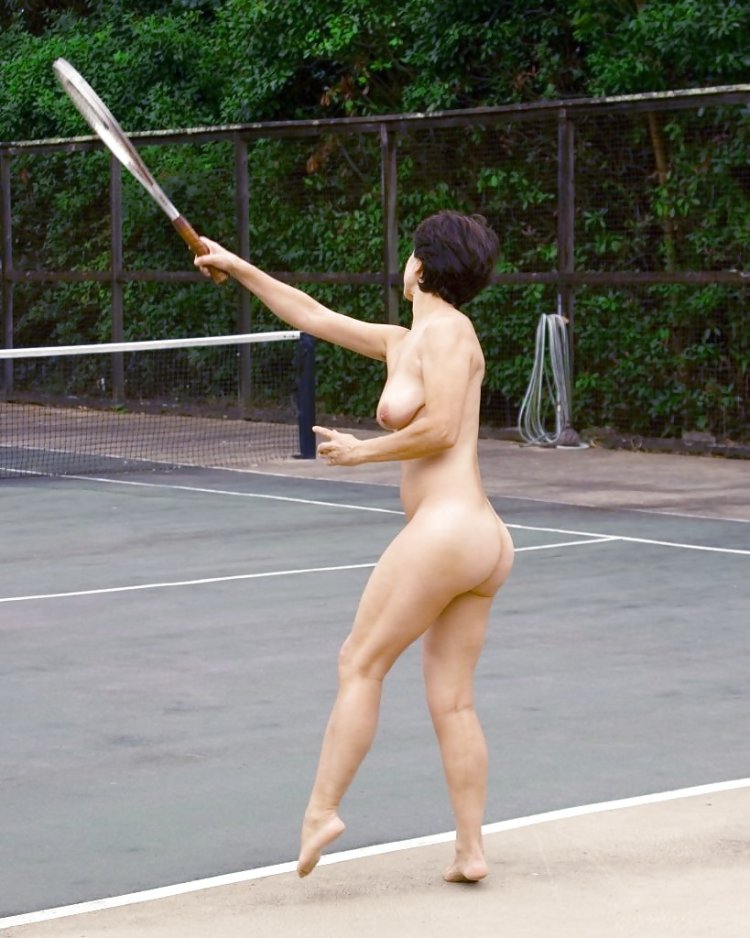 Naked women are engaged in fitness