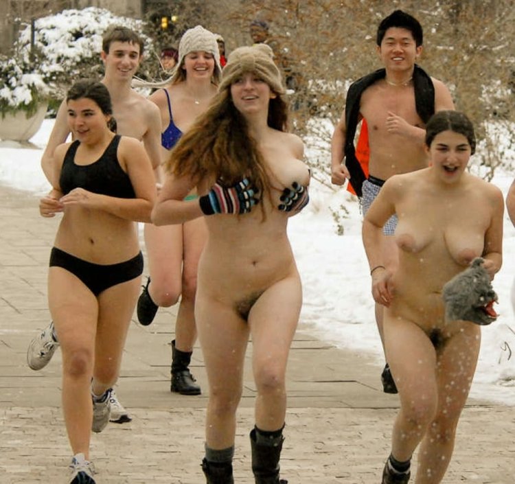 Hairy women run naked