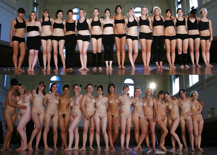 Group of girls without clothes
