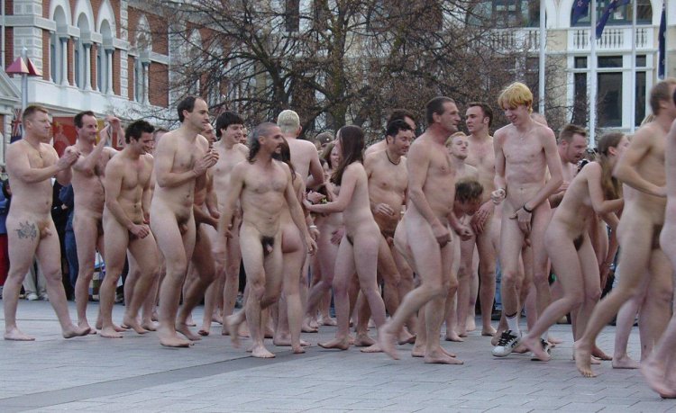 A lot of naked people without panties