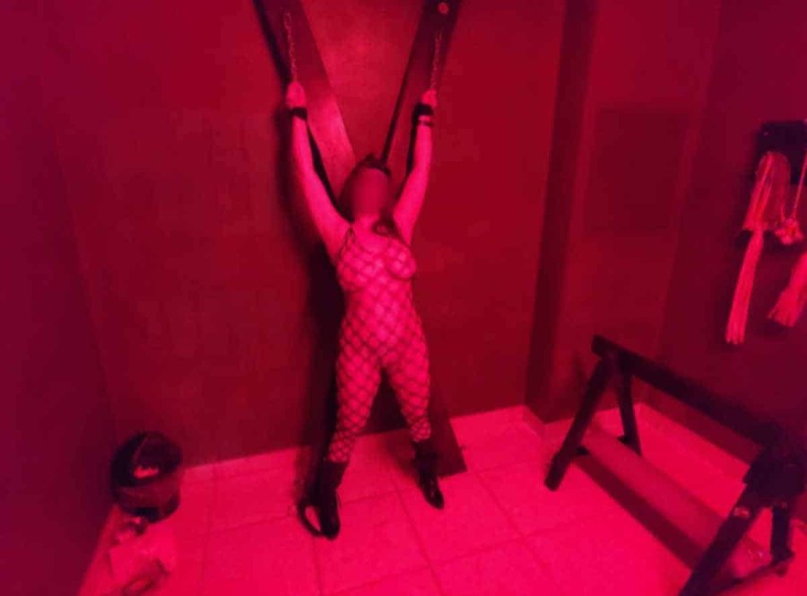 Red room strap-on
