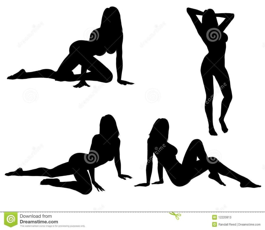 Silhouettes of pornographic scenes